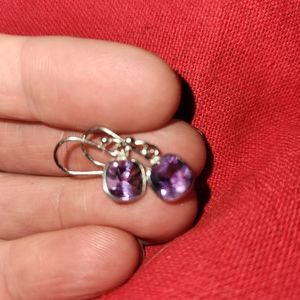 Sterling Silver and Lavender Gemstone Dangle Earrings